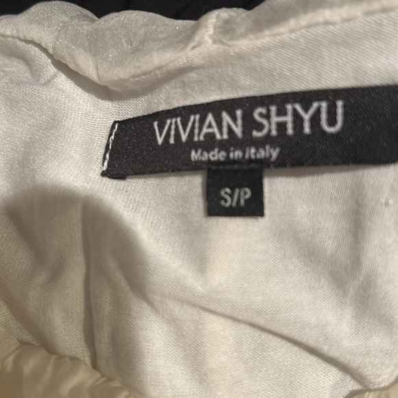 VIVIAN SHYU SILK SUMMER DRESS MAXI OFF WHITE LINED MADE IN ITALY SIZE SMALL - Picture 6 of 7